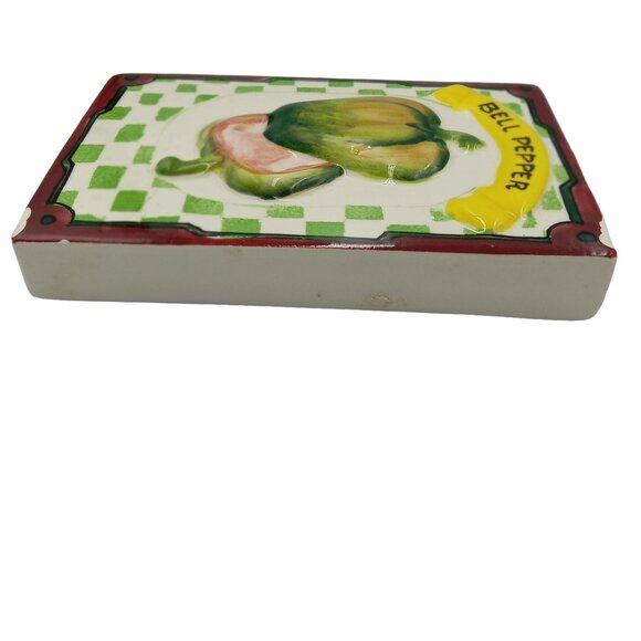 Studio Nova Pepper, Egg Plant, Cucumber Fiesta Vegetables Themed Ceramic Wall Pl - Picture 14 of 16